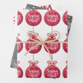 Joyeux Noel French Kerstcadeautwrap Inpakpapier Vel (In situ)