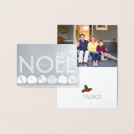 Joyeux Noel French kerstfoto Folie card Folie Kaarten (Display)
