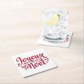 Joyeux Noel French Kerstgroet rood wit   Kartonnen Onderzetters (Insitu)