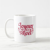 Joyeux Noel French Kerstgroet rood wit Koffiemok (Links)