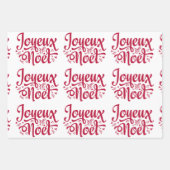 Joyeux Noel French Kerstgroet traditioneel Inpakpapier Vel (Voorkant 3)