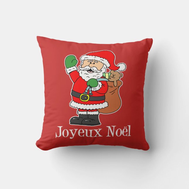 Joyeux Noel French Kerstkerstkerstkerstkerstkerstk Kussen (Voorkant)