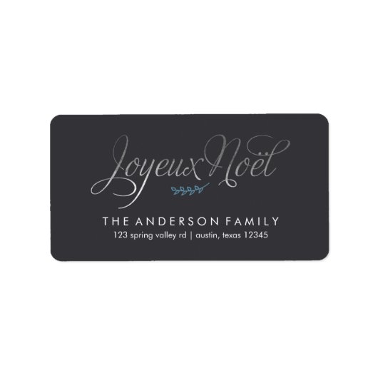 Joyeux Noel French Kerstmis Etiket (Voorkant)