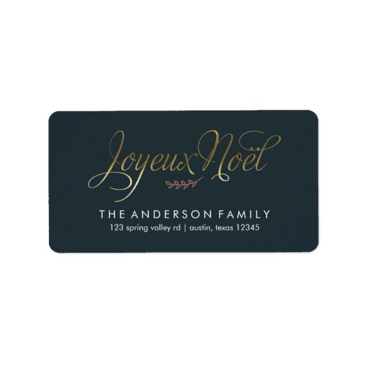 Joyeux Noel French Kerstmis Etiket (Voorkant)