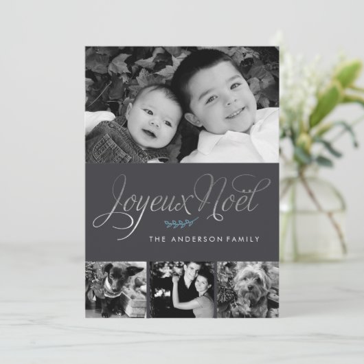 Joyeux Noel French Kerstmis Feestdagenkaart (Staand voorkant)