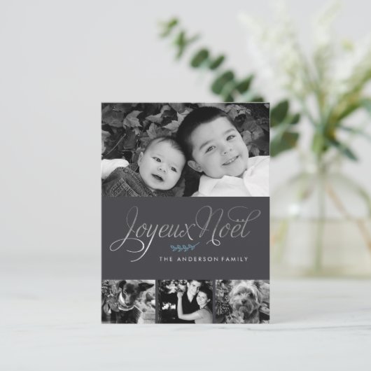 Joyeux Noel French Kerstmis Feestdagenkaart (Staand voorkant)