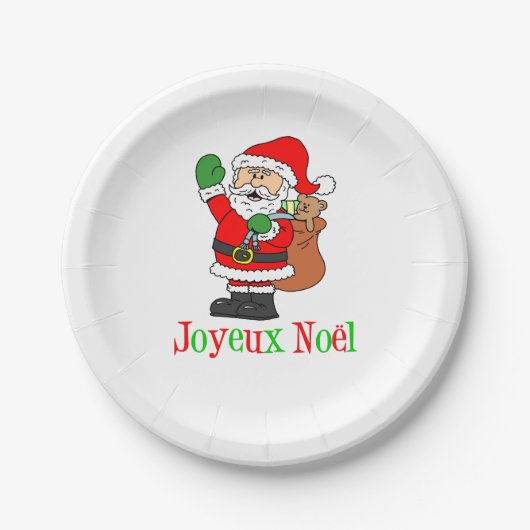Joyeux Noel French Kerstmis Papieren Bordje (Voorkant)