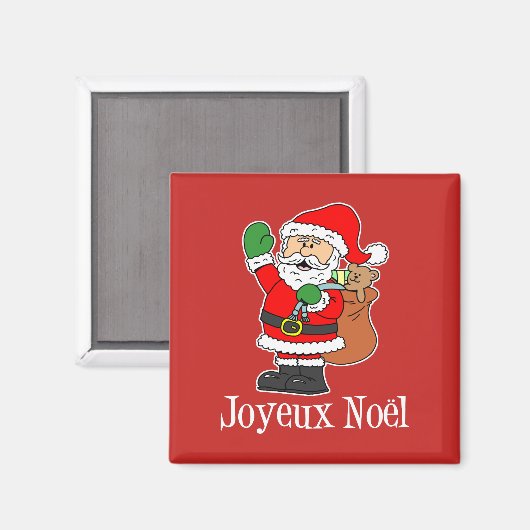 Joyeux Noel French KerstSanta Magnet (Voorkant / Achterkant)