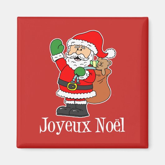 Joyeux Noel French KerstSanta Magnet (Voorkant)