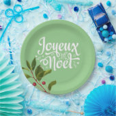 Joyeux Noel French Merry KerstRed en Green Papieren Bordje (Feest)