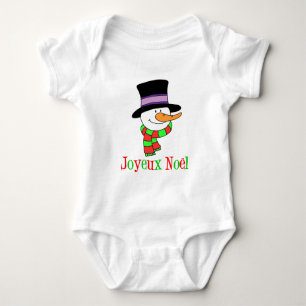 Joyeux Noel French Snowman Romper