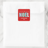 Joyeux Noel funky Blue red chic kerst Vierkante Sticker (Tas)