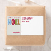 Joyeux Noel funky Red-kerstaangepast Etiket (Insitu)