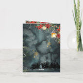 Joyeux Noel Gold Calligraphy Woodland Floral Holid Feestdagen Kaart (Achterkant)