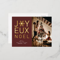 Joyeux Noel Gold Foil Holiday Greeting Briefkaart