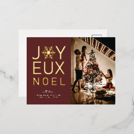 Joyeux Noel Gold Foil Holiday Greeting Briefkaart