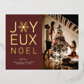Joyeux Noel Gold Foil Holiday Greeting Briefkaart (Voorkant)