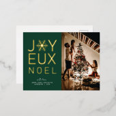 Joyeux Noel Gold Foil Holiday Greeting Briefkaart (Voorkant / Achterkant)