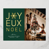 Joyeux Noel Gold Foil Holiday Greeting Briefkaart (Voorkant)