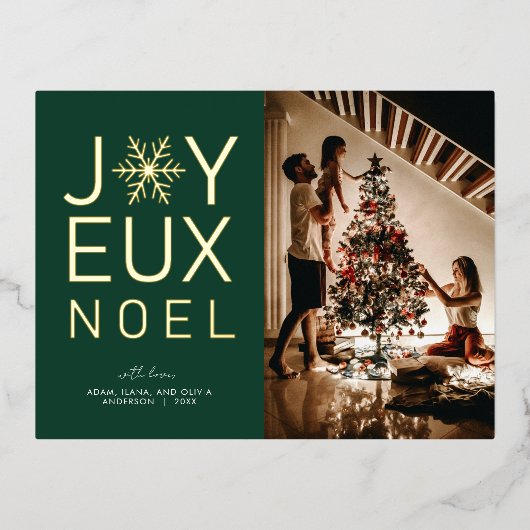 Joyeux Noel Gold Foil Holiday Greeting Briefkaart