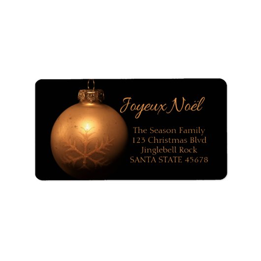 Joyeux Noël Golden ornament label (Voorkant)