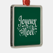 Joyeux Noel Green Metalen Ornament (Rechts)