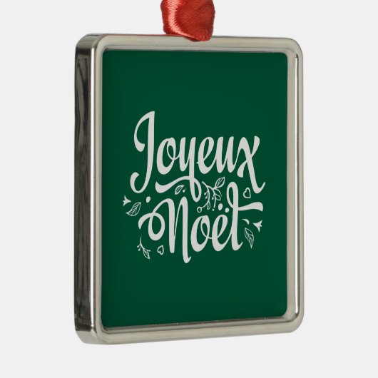 Joyeux Noel Green Metalen Ornament (Rechts)