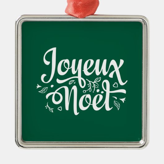 Joyeux Noel Green Metalen Ornament (Voorkant)