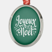 Joyeux Noel Green Metalen Ornament (Links)