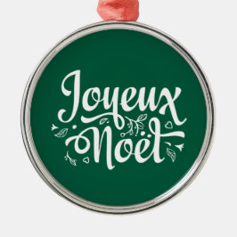 Joyeux Noel Green Metalen Ornament