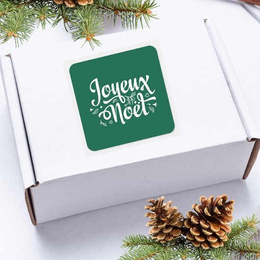 Joyeux Noel Green Vierkante Sticker