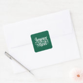 Joyeux Noel Green Vierkante Sticker (Envelop)