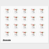 Joyeux Noel Handgeschreven Script Poinsettia Ronde Sticker
