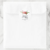 Joyeux Noel Handgeschreven Script Poinsettia Ronde Sticker
