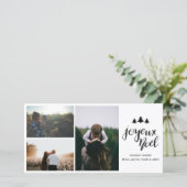 Joyeux Noel | Handgeschreven scriptvakantiefoto Feestdagenkaart (Staand voorkant)