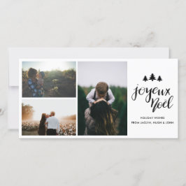 Joyeux Noel | Handgeschreven scriptvakantiefoto Feestdagenkaart