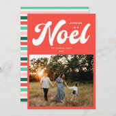 Joyeux Noel Helder fotodesign rood Feestdagenkaart (Voorkant / Achterkant)