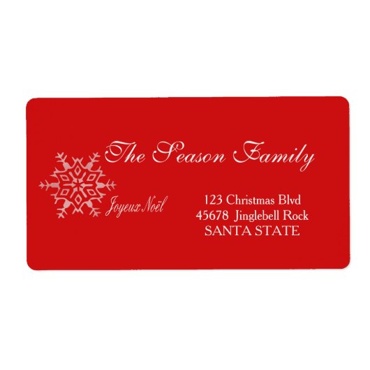 Joyeux Noël Holiday Adres: Etiket (Voorkant)
