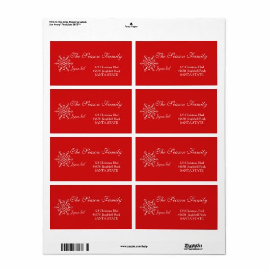 Joyeux Noël Holiday Adres: Etiket (Full Sheet)