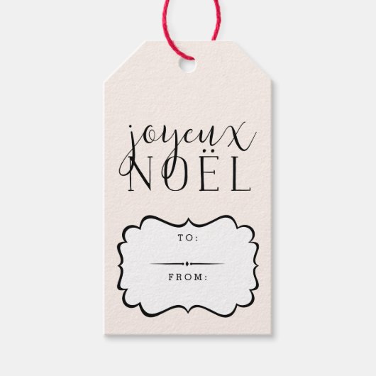 Joyeux Noel Holiday Cadeaulabel (Voorkant)