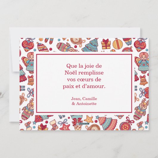 Joyeux Noel Holiday Card Feestdagenkaart (Achterkant)