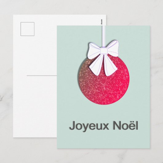 Joyeux Noel Holiday Feestdagenkaart (Voorkant / Achterkant)