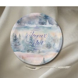 Joyeux Noël in koele tinten Papieren Bordje