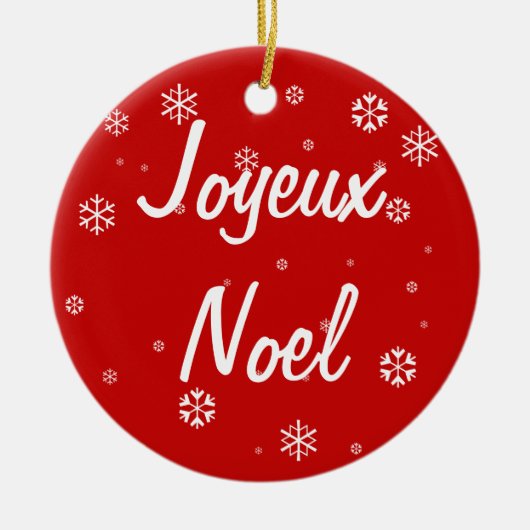 Joyeux Noel Keramisch Ornament (Voorkant)
