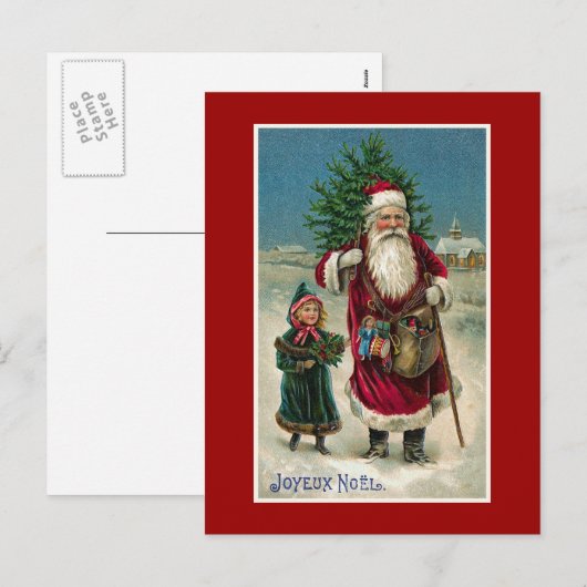 Joyeux Noel  kerst Feestdagenkaart (Voorkant / Achterkant)