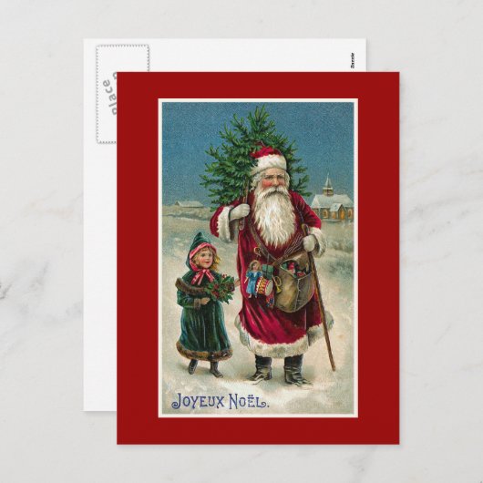 "Joyeux Noel"  kerst Feestdagenkaart (Voorkant / Achterkant)