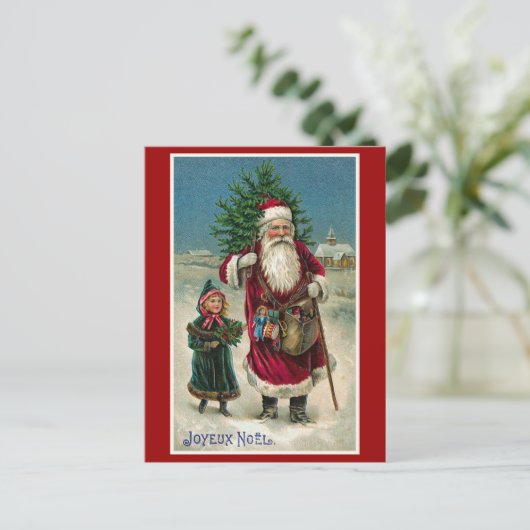 "Joyeux Noel"  kerst Feestdagenkaart (Staand voorkant)