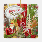 Joyeux Noel ( kerst van de Franse kerst ) Keramisch Ornament (Achterkant)
