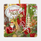 Joyeux Noel ( kerst van de Franse kerst ) Keramisch Ornament (Voorkant)