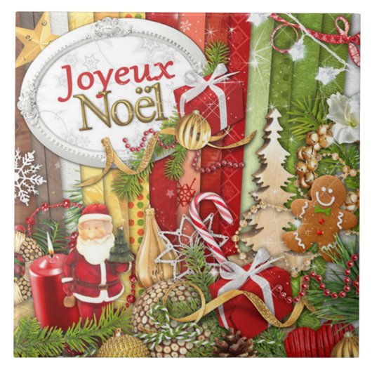 Joyeux Noel ( kerst van de Franse kerst ) Tegeltje (Voorkant)
